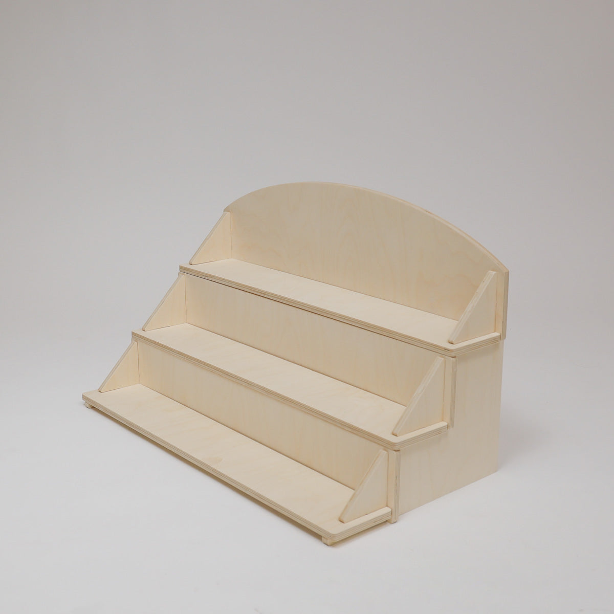 Flat Pack Wooden Display Stand – 18" or 28" Wide | 3–5 Tier Baltic Birch Market Display with Customizable Header