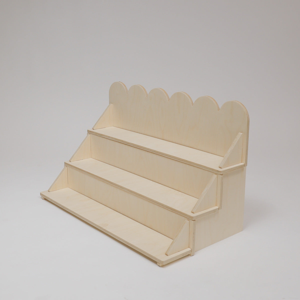 Flat Pack Wooden Display Stand – 18" or 28" Wide | 3–5 Tier Baltic Birch Market Display with Customizable Header