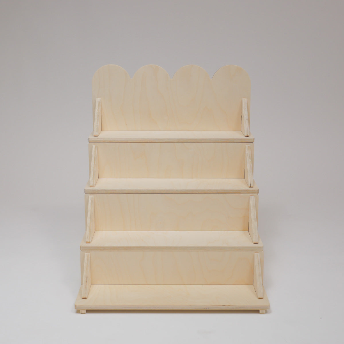 Flat Pack Wooden Display Stand – 18" or 28" Wide | 3–5 Tier Baltic Birch Market Display with Customizable Header