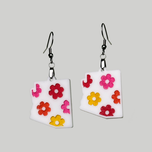 AZ with Flower Earrings: Southwestern-inspired accessories featuring a delicate floral touch for a bohemian charm.