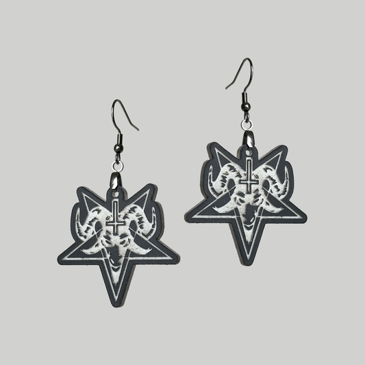 Baphomet Earrings: Edgy and mystical, these earrings feature Baphomet-inspired designs for a bold statement.