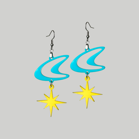 Boomerang and Star Earrings: Unique earring set featuring a combination of boomerang and star for a playful charm.