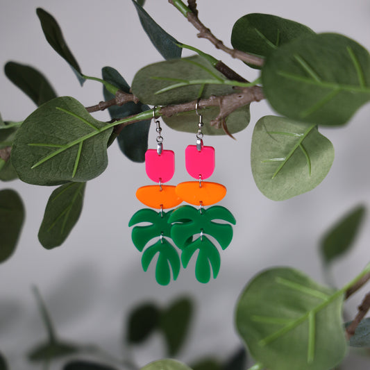Leaves and tropical earrings