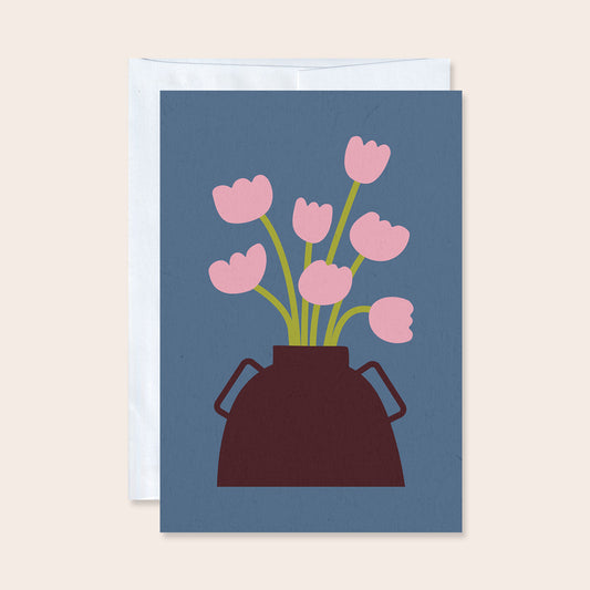 Pink Tulips Greeting Card