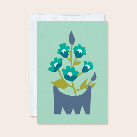 Blue Vessel Greeting Card