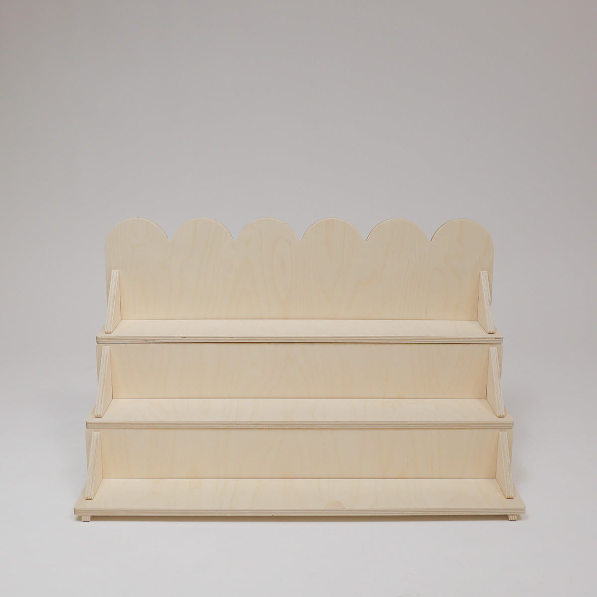 Flat Pack Wooden Display Stand – 18" or 28" Wide | 3–5 Tier Baltic Birch Market Display with Customizable Header
