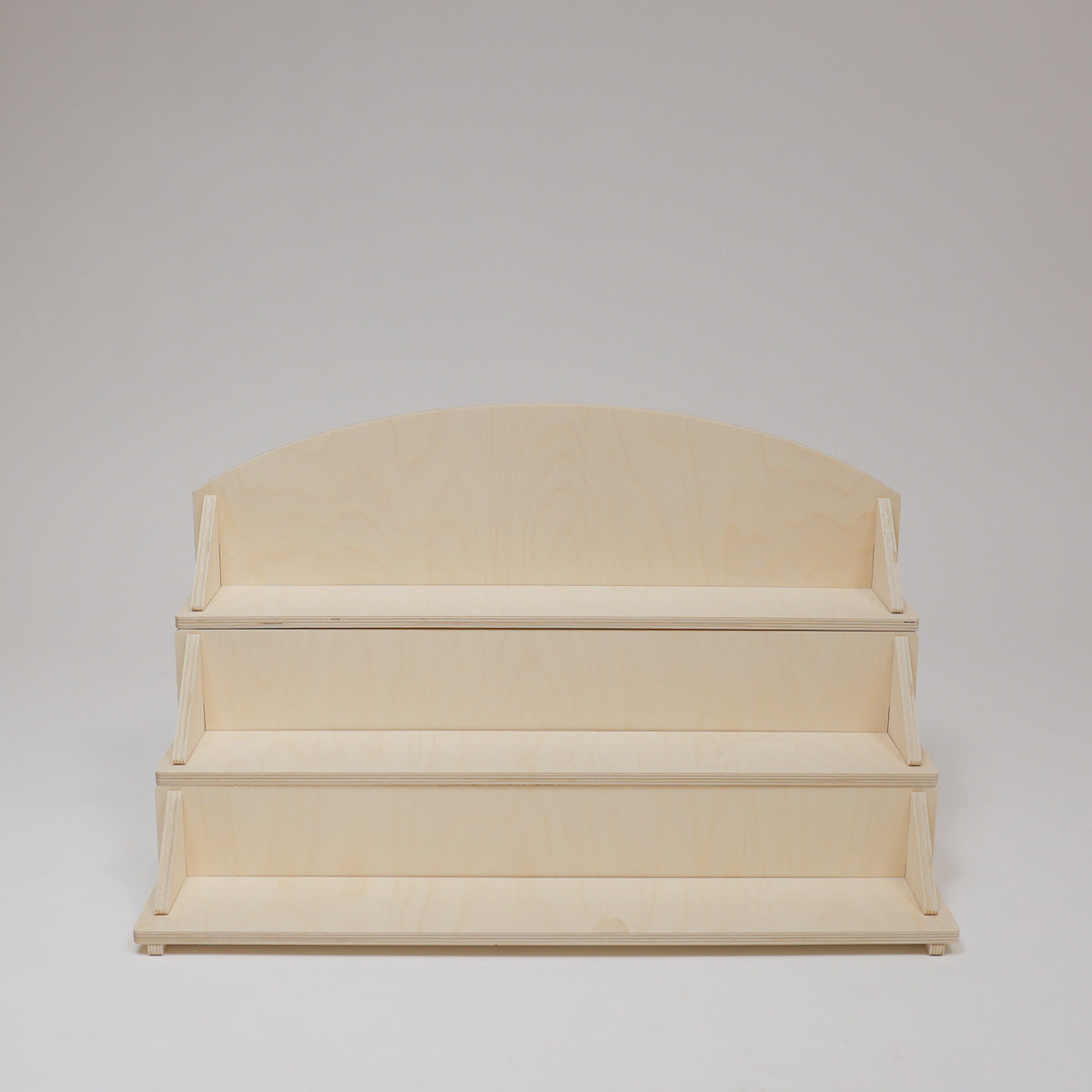 Flat Pack Wooden Display Stand – 18" or 28" Wide | 3–5 Tier Baltic Birch Market Display with Customizable Header