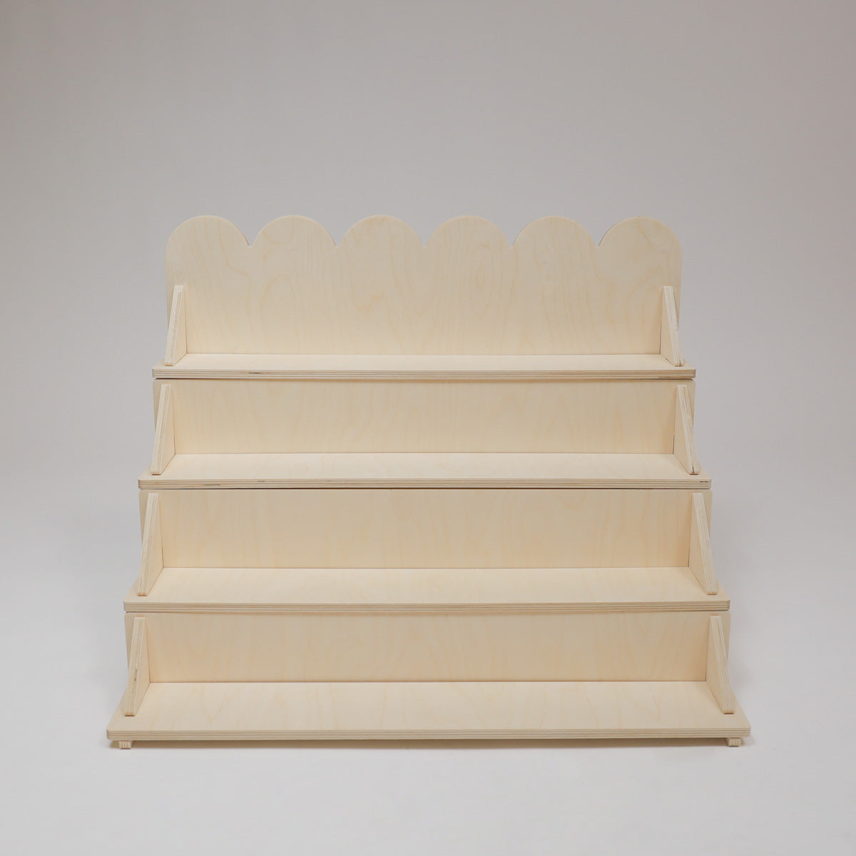 Flat Pack Wooden Display Stand – 18" or 28" Wide | 3–5 Tier Baltic Birch Market Display with Customizable Header