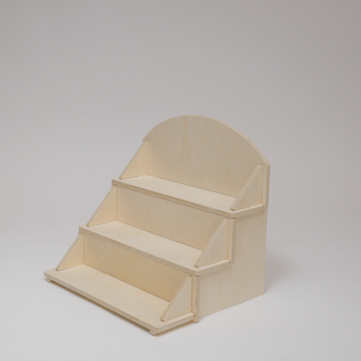 Flat Pack Wooden Display Stand – 18" or 28" Wide | 3–5 Tier Baltic Birch Market Display with Customizable Header