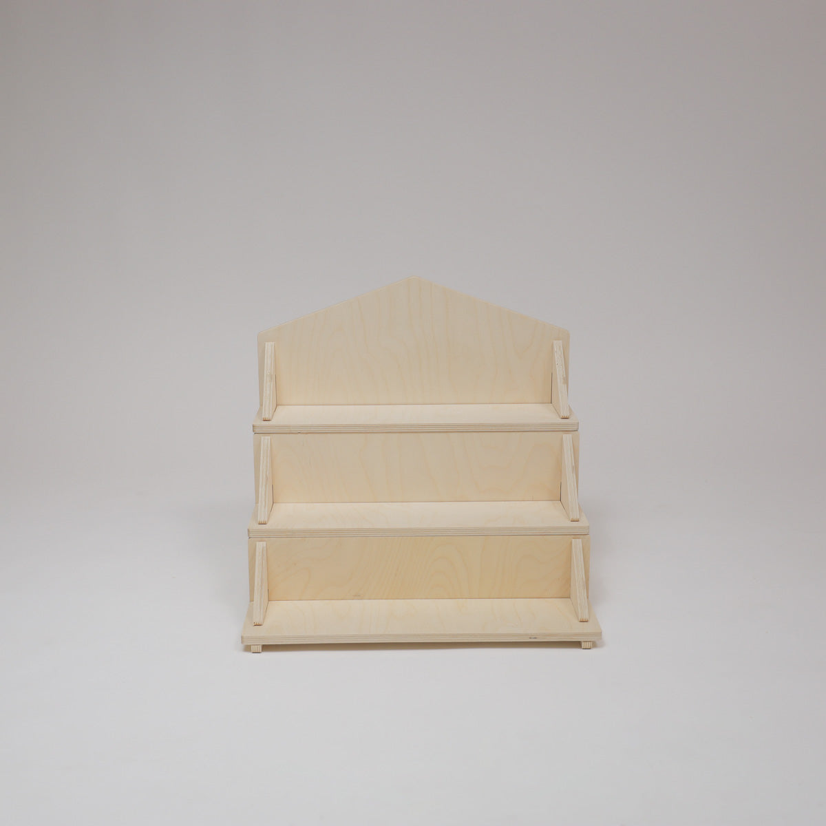 Flat Pack Wooden Display Stand – 18" or 28" Wide | 3–5 Tier Baltic Birch Market Display with Customizable Header