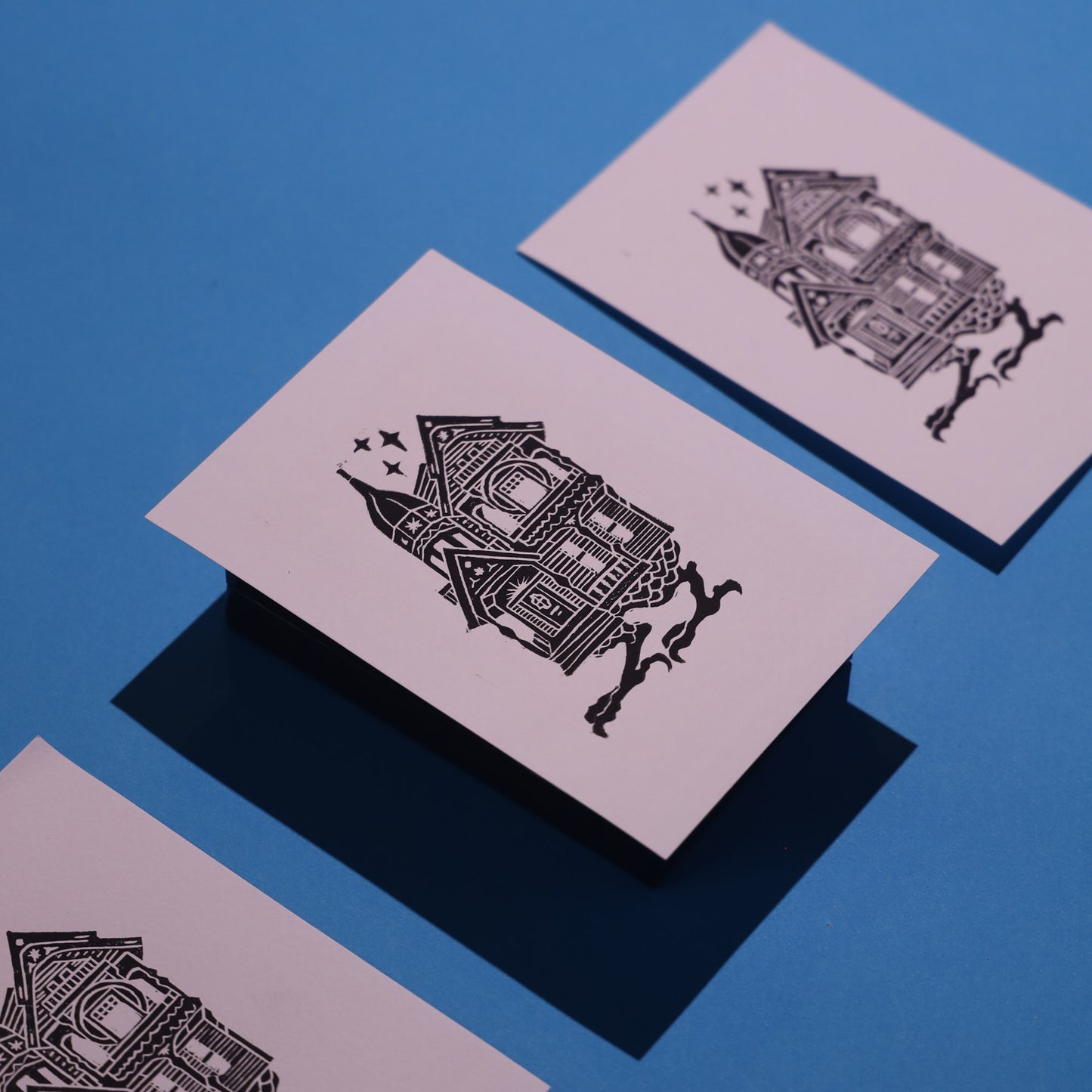 Vintage Home Baba Yaga - Lino Block Print 5x7 in