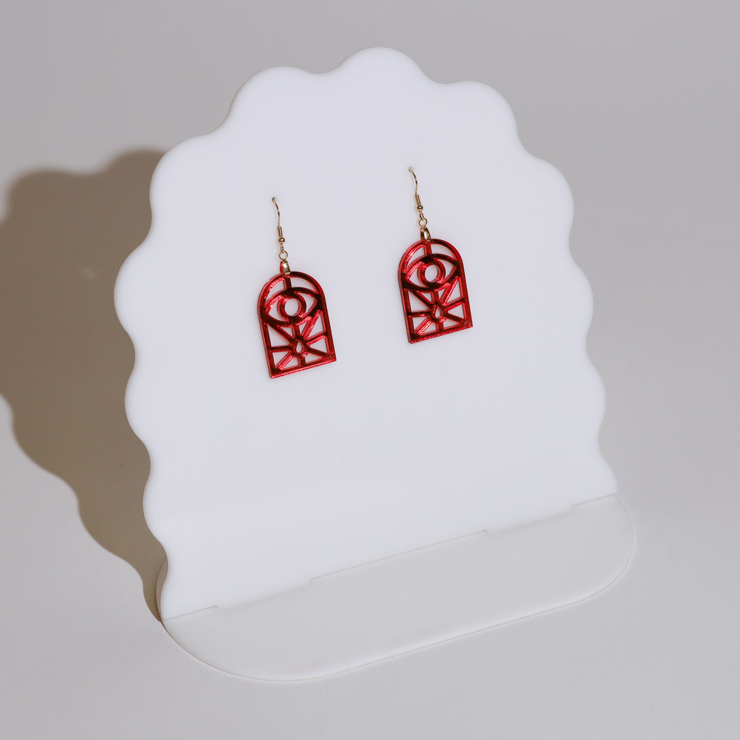 Evil Eye earring mirrored red