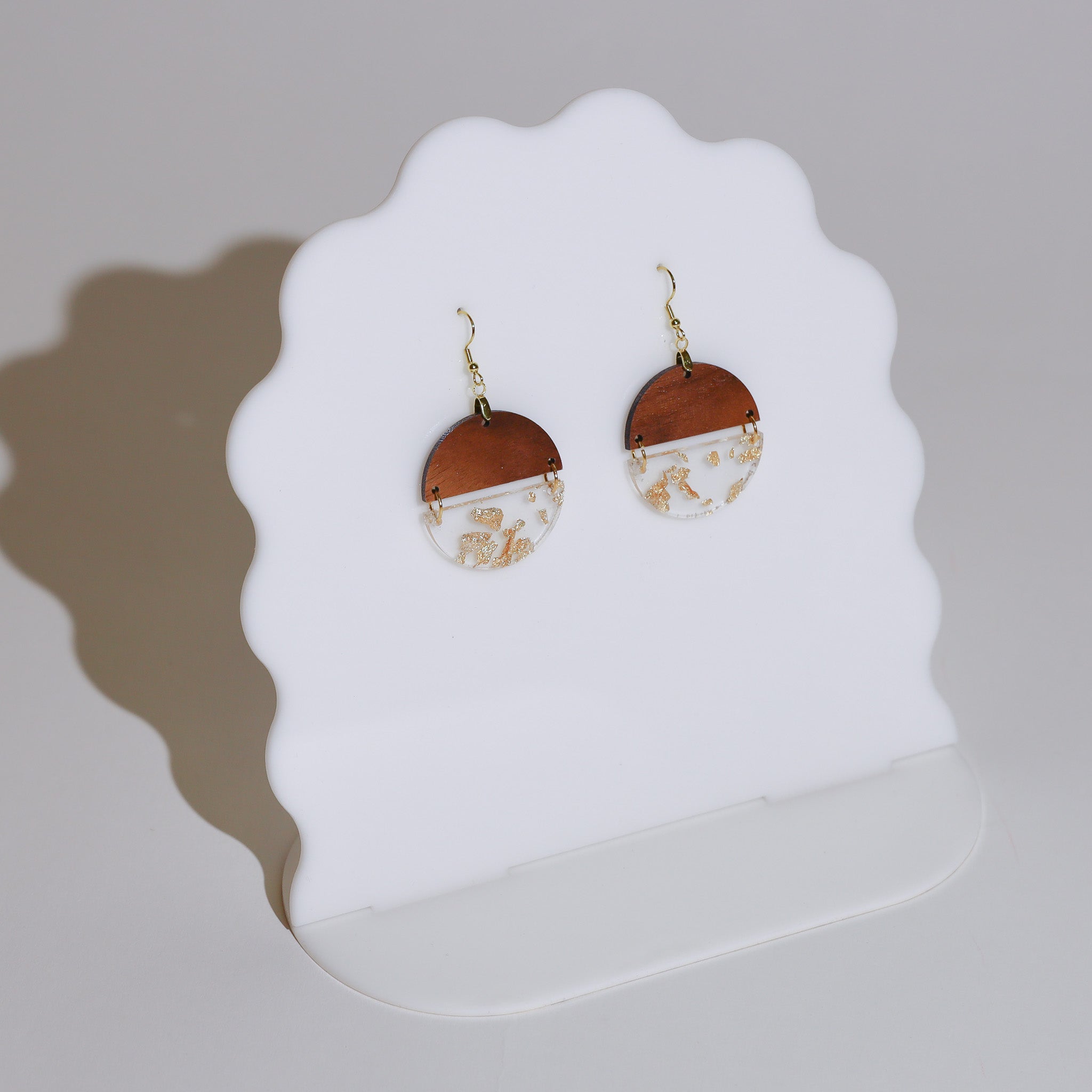 Get Noticed with Handmade Half Wood Half Gold Flake Earrings – Our ...